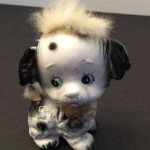 CLOSET CLOSING SALE! Vintage Lego Mid Century Ceramic Dog Furry Head Tail